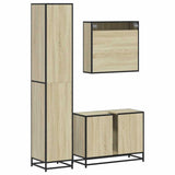 3 Piece Bathroom Furniture Set Sonoma Oak Engineered Wood 3301121