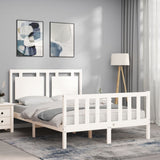 Bed Frame without Mattress White 140x190 cm Solid Wood Pine 3192147