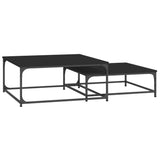 ZNTS Nesting Coffee Tables 2 pcs Black Engineered Wood 832818