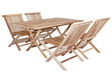 Garden Furniture Set 5 pcs Natural Solid Teak Wood 3418858