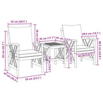 Garden Sofa Set with Cushion 3 pcs Brown Solid acacia wood 4106450