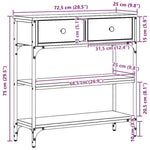 ZNTS Console Table Old Wood 72,5x25x75 cm Engineered Wood & Steel 863519