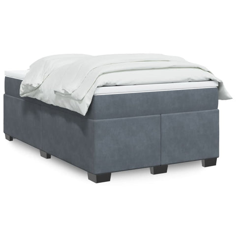 Box Spring Bed with Mattress Dark Grey 120x200 cm Velvet 3285276