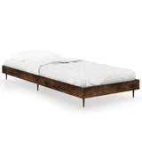 Bed Frame without Mattress Smoked Oak 75x190 cm Small Single Engineered Wood 832314