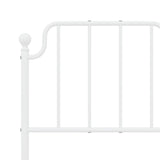 Metal Bed Frame without Mattress with Headboard White 120x190cm 373933