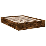 Bed Frame with Drawers without Mattress Smoked Oak 120x200 cm 3280668