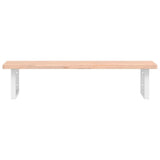 Basin Shelf Wall Mounted Steel and Solid Wood Beech 3302432