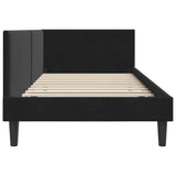 Corner Bed Frame with Headboard Black 90 cm x 190 cm Velvet 42016221