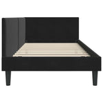 Corner Bed Frame Black 90 x 190 cm Velvet and Engineered wood 42016221