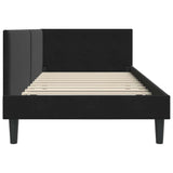 Corner Bed Frame Black 90 x 190 cm Velvet and Engineered wood 42016221