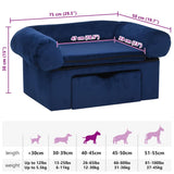 Dog Sofa with Drawer Blue 75x50x38 cm Plush 171080
