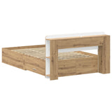 Bed Frame with Storage Artisan Oak 120 x 190 cm Engineered Wood 3433733