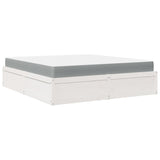 Bed with Mattress White 180x200 cm Super King Solid Wood Pine 3281926