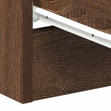 Bedside Cabinet Brown Oak 38x35x56 cm Engineered Wood 815325