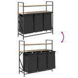 Laundry Basket 3 Compartments with Shelves Sonoma Oak 859081