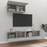 3 Piece TV Cabinet Set Concrete Grey Engineered Wood 3114473
