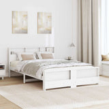 Bed Frame with Headboard White 140 x 200 cm Engineered Wood 3394226