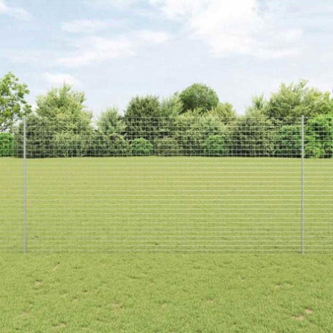 Fence with Posts Silver 1.6 x 10 m Steel 3336151