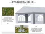 8 x 4m Galvanised Party Tent, Marquee Gazebo with Sides, Eight Windows and Double Doors, for T3398P320043