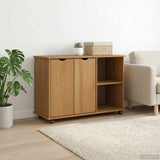 Rolling Cabinet Honey Brown 100 x 39 x 65.5 cm Solid Pine Wood 42028384