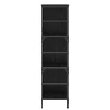 Bookshelf Black oak 78.5 x 33 x 117.5 cm metal PB 8010891