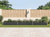 Garden Raised Bed Galvanised Steel 480x80x45 cm Anthracite 47067