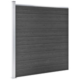 Fence Panel Set WPC 526x186 cm Black 3070430