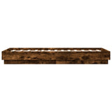 Bed Frame without Mattress with LED Lights Smoked Oak 75x190 cm Small Single 839550