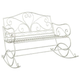 Garden Bench Antique White Steel 42038699