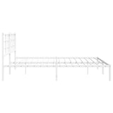 Metal Bed Frame without Mattress with Headboard White 180x200cm 355614