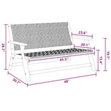 Garden Furniture Black and White 122 x 78 x 73 cm 367822
