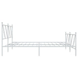 Metal Bed Frame without Mattress with Footboard White 183x213cm 376574