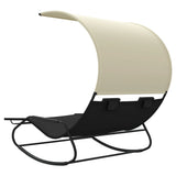 Double Sun Lounger Black and Cream 317587