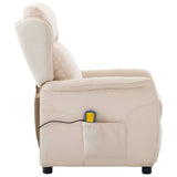 Massage Chair with Cushion Cream 93.5 x 67.5 x 101.5 cm Fabric 348358
