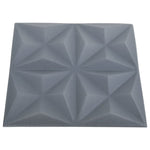 3D Wall Panels 24 pcs 50x50 cm Origami Grey 6 m² 150921
