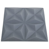 3D Wall Panels 24 pcs 50x50 cm Origami Grey 6 m² 150921