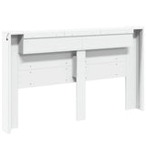 Storage Headboard with LED White Engineered Wood 3418683