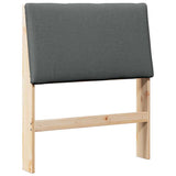 Upholstered Headboard Dark Grey 75 cm Solid Pine Wood 879315