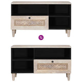 TV Cabinet Bleached White 80 x 33 x 46 cm Solid Mango Wood 4018133