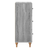 Drawer Cabinet Grey Sonoma 33 x 34.5 x 90 cm Engineered Wood 894161