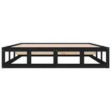Bed Frame without Mattress Black 180x200 cm Super King Solid Wood 820815