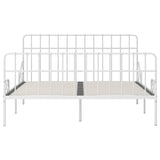 Bed Frame without Mattress with Slatted Base White Metal 200x200 cm 284607