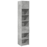Slim Storage Cabinet Concrete Grey 45x42.5x225 cm Engineered Wood 3281297