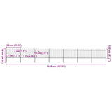 Garden Fence with Hoop Top Steel 1248x120 cm Black 277671