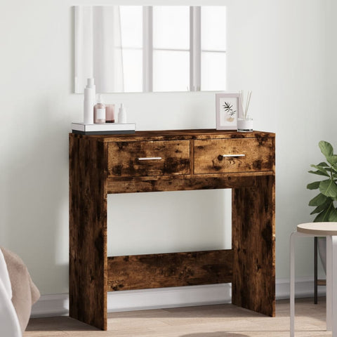 ZNTS Dressing Table with Mirror Smoked Oak 80x39x80 cm 840706