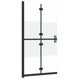 Foldable Walk-in Shower Wall Half Frosted ESG Glass 120x190 cm 151191