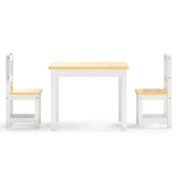 3 Piece Children Table and Chair Set White and Beige MDF 10410