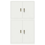 Storage Cabinet 2 pcs White 90 x 40 x 160 cm Steel Lockable 3438716