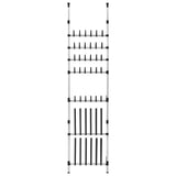 Telescopic Shoe Rack with Rods Aluminium 321109