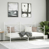 Day Bed without Mattress White 100x200 cm Steel 4104684